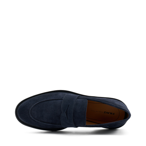 Suede loafers with saddle detail - Frau Shoes | Official Online Shop