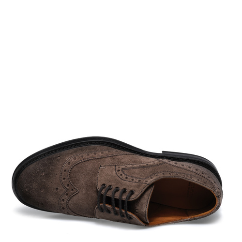 Suede Derby shoes with wing-tip detail - Frau Shoes | Official Online Shop