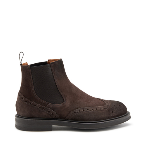 Suede Chelsea boots with wing-tip detail - Frau Shoes | Official Online Shop