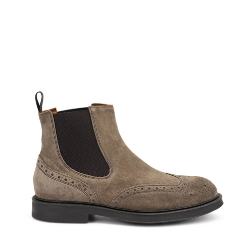 Brit-style Chelsea boots in antiqued suede - Frau Shoes | Official Online Shop