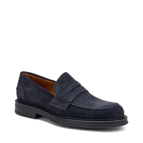 Antiqued-finish suede varsity loafers - Frau Shoes | Official Online Shop