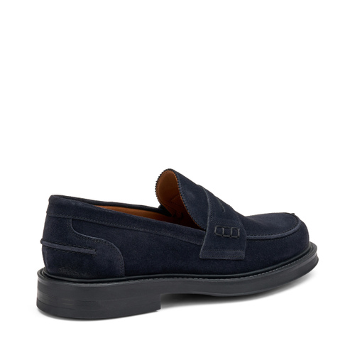 Antiqued-finish suede varsity loafers - Frau Shoes | Official Online Shop