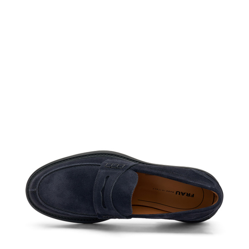 Antiqued-finish suede varsity loafers - Frau Shoes | Official Online Shop