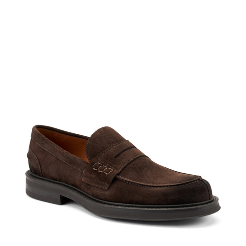 Antiqued-finish suede varsity loafers - Frau Shoes | Official Online Shop