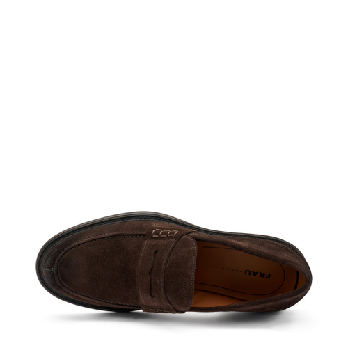 Antiqued-finish suede varsity loafers - Frau Shoes | Official Online Shop