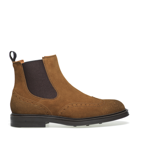Classy suede Chelsea boots with wing-tip detail - Frau Shoes | Official Online Shop