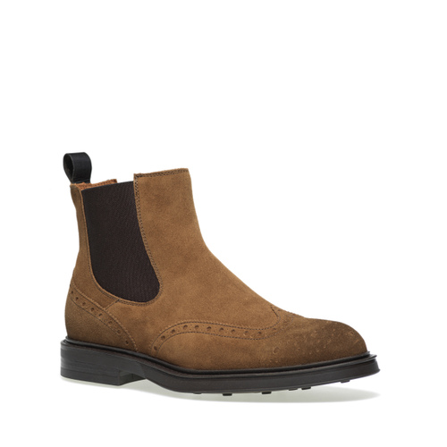 Classy suede Chelsea boots with wing-tip detail - Frau Shoes | Official Online Shop