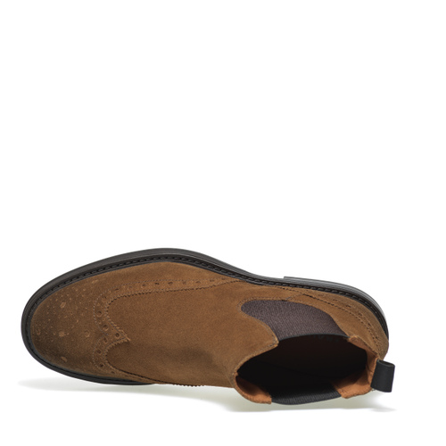 Classy suede Chelsea boots with wing-tip detail - Frau Shoes | Official Online Shop