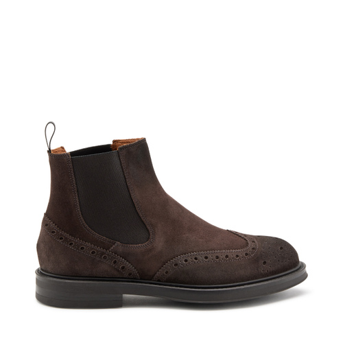 Suede Chelsea boots with wing-tip design - Frau Shoes | Official Online Shop