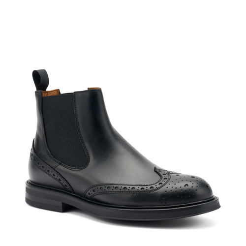 Leather Chelsea boots with wing-tip design - Frau Shoes | Official Online Shop