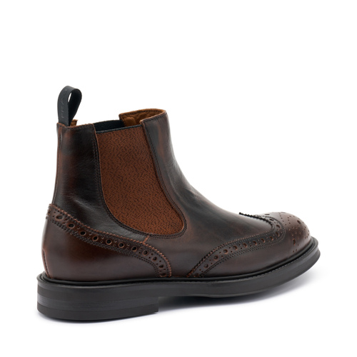 Leather Chelsea boots with wing-tip design - Frau Shoes | Official Online Shop