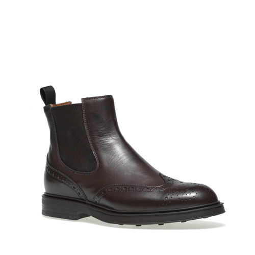 Leather Chelsea boots with wing-tip design - Frau Shoes | Official Online Shop