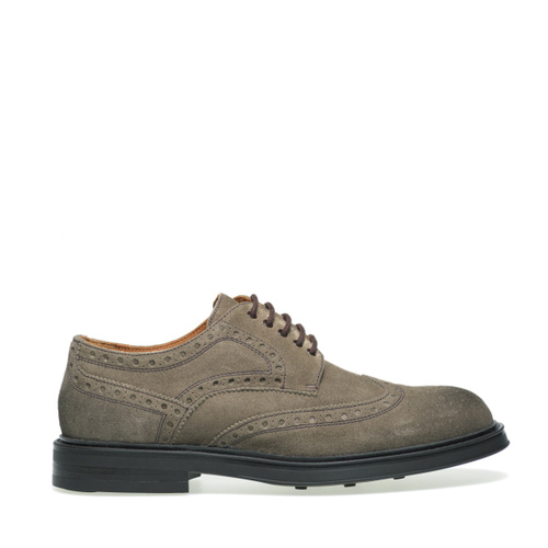 Suede Derby shoes with wing-tip detail - Frau Shoes | Official Online Shop
