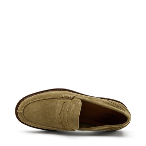 Mokassin mit rissiger Optik aus Veloursleder mit Ledersohle - Frau Shoes | Official Online Shop