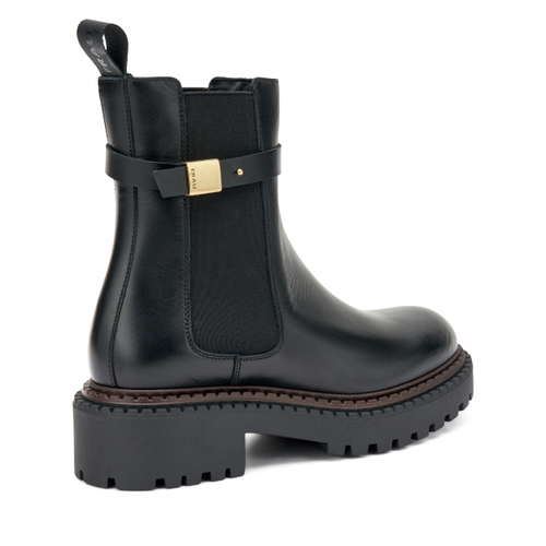 Leather Chelsea boots with strap and double welt sole - Frau Shoes | Official Online Shop
