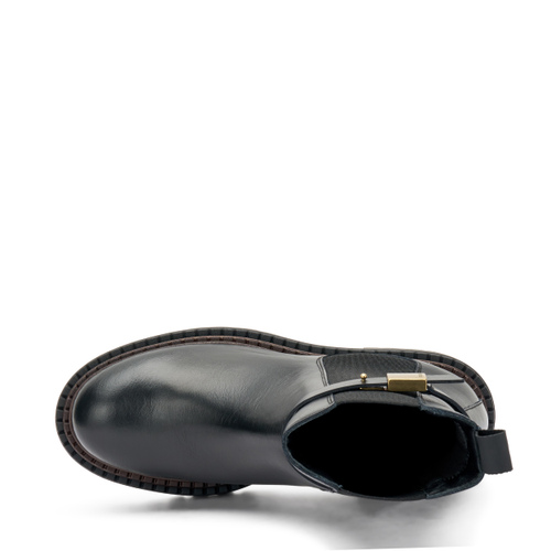 Leather Chelsea boots with strap and double welt sole - Frau Shoes | Official Online Shop