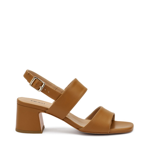 Sandalo con tacco a due fasce in pelle - Frau Shoes | Official Online Shop