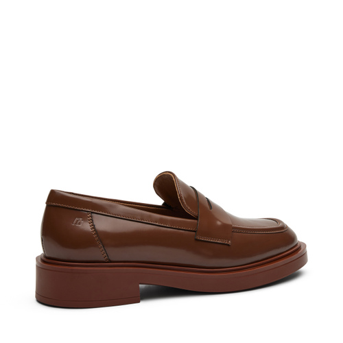 Brushed leather loafers with tonal sole - Frau Shoes | Official Online Shop