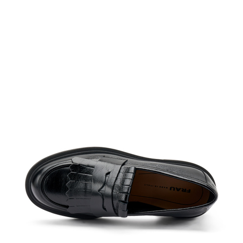 Mocassini in pelle stropicciata con frangia - Frau Shoes | Official Online Shop