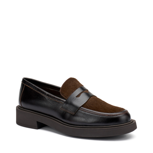Ponyhair-effect leather lace-ups - Frau Shoes | Official Online Shop