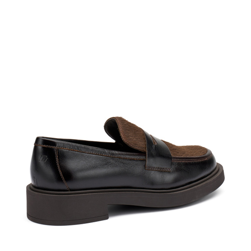 Ponyhair-effect leather lace-ups - Frau Shoes | Official Online Shop