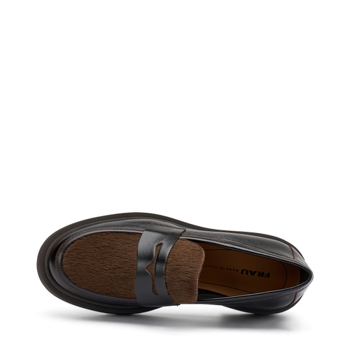 Ponyhair-effect leather lace-ups - Frau Shoes | Official Online Shop