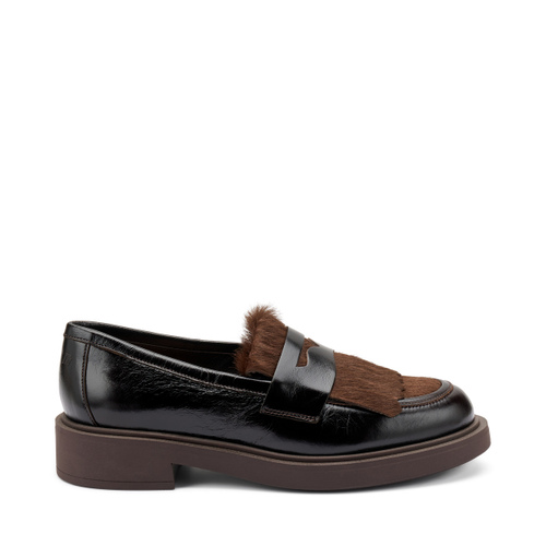 Bi-material loafers with fringing - Frau Shoes | Official Online Shop