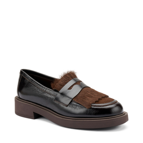 Bi-material loafers with fringing - Frau Shoes | Official Online Shop