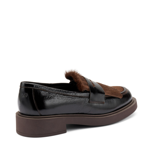 Bi-material loafers with fringing - Frau Shoes | Official Online Shop
