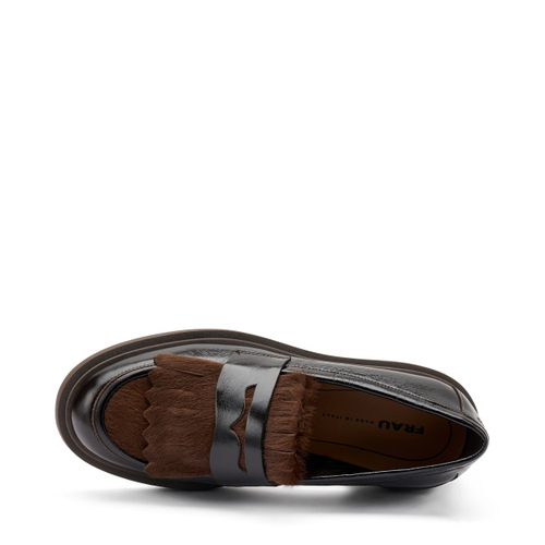 Bi-material loafers with fringing - Frau Shoes | Official Online Shop