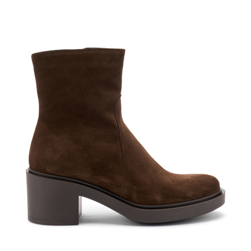 Ankle Boots aus Veloursleder mit Absatz - Frau Shoes | Official Online Shop