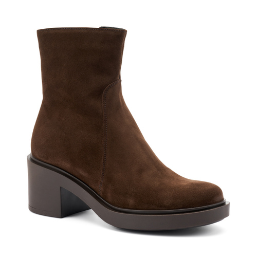 Ankle Boots aus Veloursleder mit Absatz - Frau Shoes | Official Online Shop