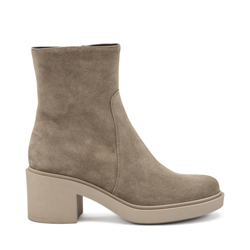 Ankle Boots aus Veloursleder mit Absatz - Frau Shoes | Official Online Shop