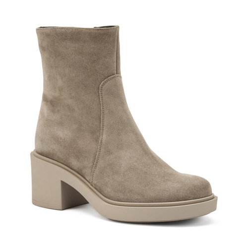 Ankle Boots aus Veloursleder mit Absatz - Frau Shoes | Official Online Shop