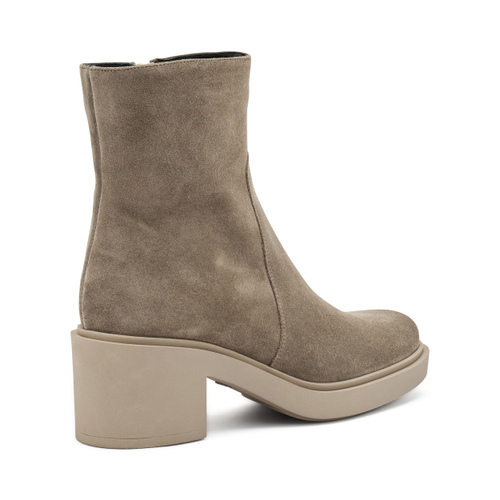 Ankle Boots aus Veloursleder mit Absatz - Frau Shoes | Official Online Shop