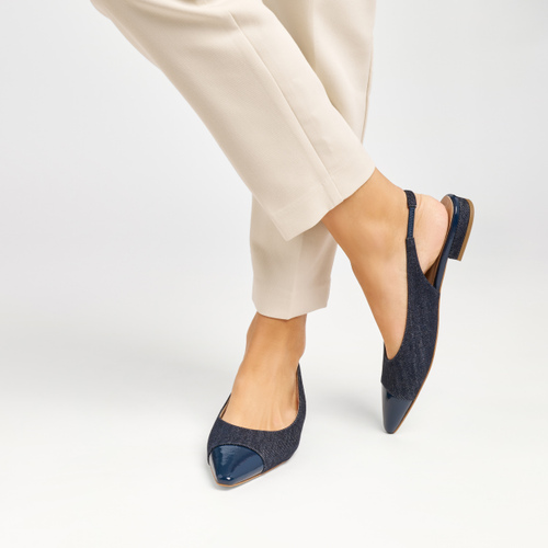 Denim and patent leather slingbacks - Frau Shoes | Official Online Shop