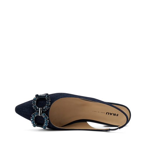 Denim slingbacks with bejewelled accessory - Frau Shoes | Official Online Shop