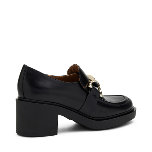 Leather loafers with clasp detail and 5-cm heel - Frau Shoes | Official Online Shop