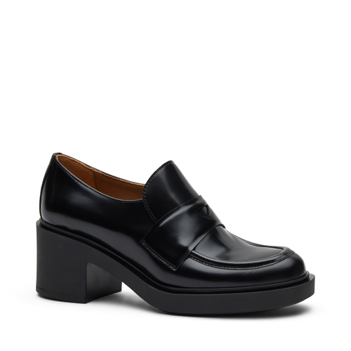 Heeled brushed leather loafers - Frau Shoes | Official Online Shop