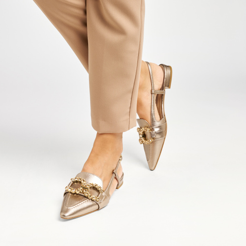 Bejewelled foiled leather slingbacks - Frau Shoes | Official Online Shop