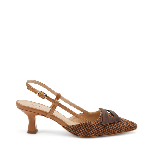 Slingback con tacco in rafia con accessorio - Frau Shoes | Official Online Shop