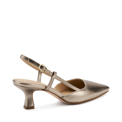 Heeled foiled leather slingbacks - Frau Shoes | Official Online Shop