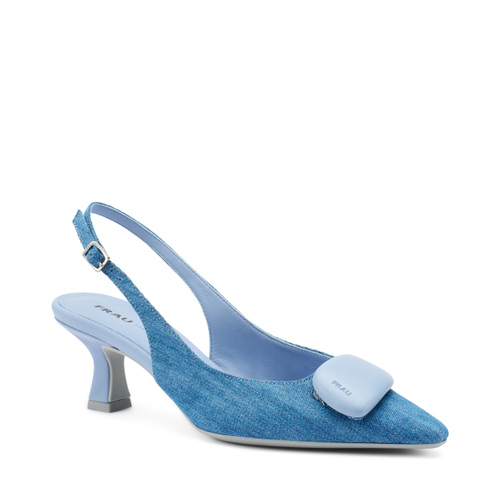 Slingback aus Jeansstoff mit Accessoire - Frau Shoes | Official Online Shop