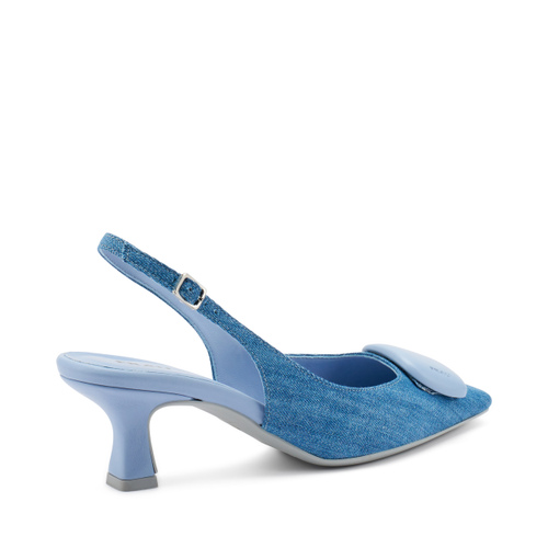 Slingback aus Jeansstoff mit Accessoire - Frau Shoes | Official Online Shop