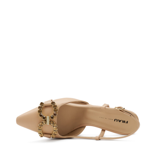 High-heeled bejewelled leather slingbacks - Frau Shoes | Official Online Shop