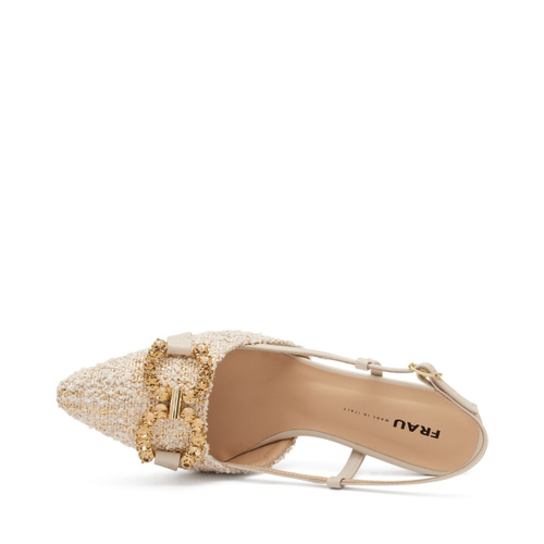 High-heeled bejewelled bouclé slingbacks - Frau Shoes | Official Online Shop