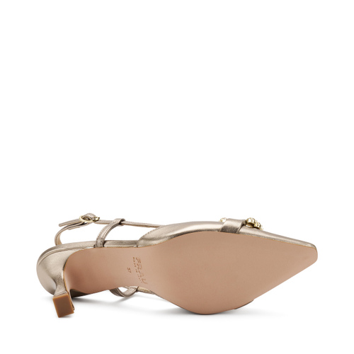 High-heeled bejewelled foiled leather slingbacks - Frau Shoes | Official Online Shop