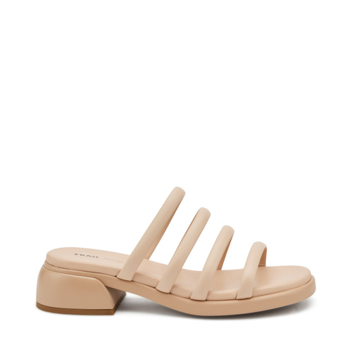 Leather sliders with tubular straps - Frau Shoes | Official Online Shop