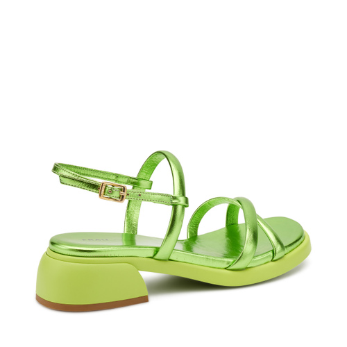 Sandale mit schlauchförmigen Riemchen aus laminiertem Leder - Frau Shoes | Official Online Shop