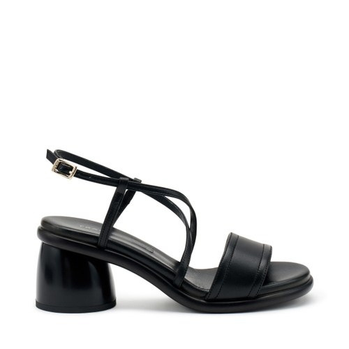 Sandale aus Leder mit geometrischem Absatz - Frau Shoes | Official Online Shop